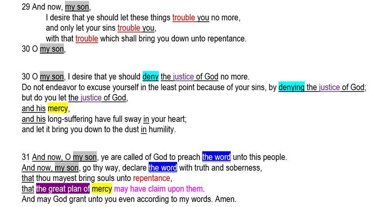 Book of Mormon chiasmus and poetic parallel alma 42 29-31